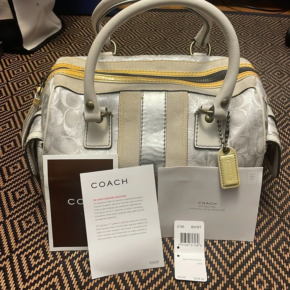 Vintage Y2K Coach Signature Print Tie Dye satchel 2186 Soho speedy doctor bag